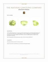 1.55 Ct. Yellowish Green Chrysoberyl from Tanzania Appraisal