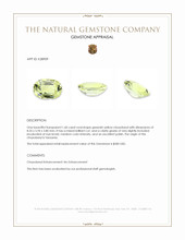 1.60 Ct. Greenish Yellow Chrysoberyl from Tanzania Appraisal