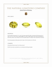 3.27 Ct. Greenish Yellow Chrysoberyl from Tanzania Appraisal