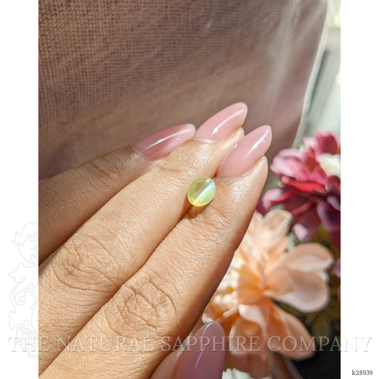 1.35 Ct. Greenish Yellow Cabochon Chrysoberyl from Tanzania