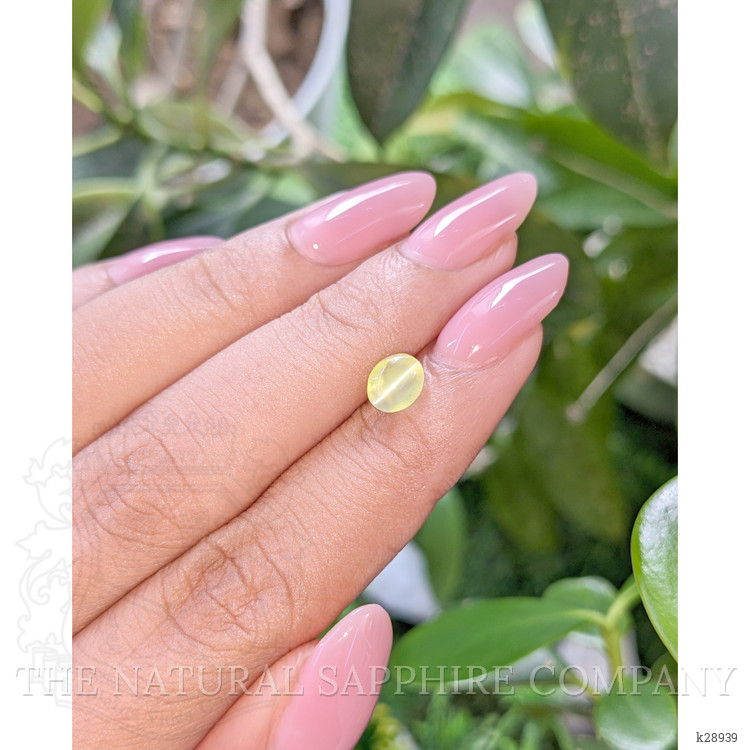 1.35 Ct. Greenish Yellow Cabochon Chrysoberyl from Tanzania