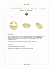 1.03 Ct. Greenish Yellow Cabochon Chrysoberyl from Tanzania Appraisal