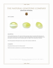 1.82 Ct. Greenish Yellow Cabochon Chrysoberyl from Tanzania Appraisal
