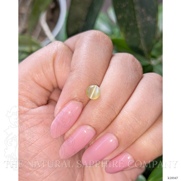 1.02 Ct. Greenish Yellow Cabochon Chrysoberyl from Tanzania