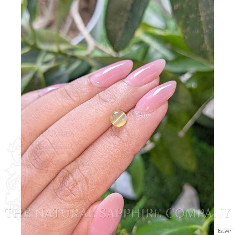 1.02 Ct. Greenish Yellow Cabochon Chrysoberyl from Tanzania