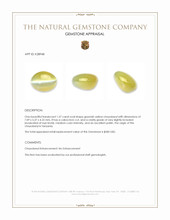 1.37 Ct. Greenish Yellow Cabochon Chrysoberyl from Tanzania Appraisal