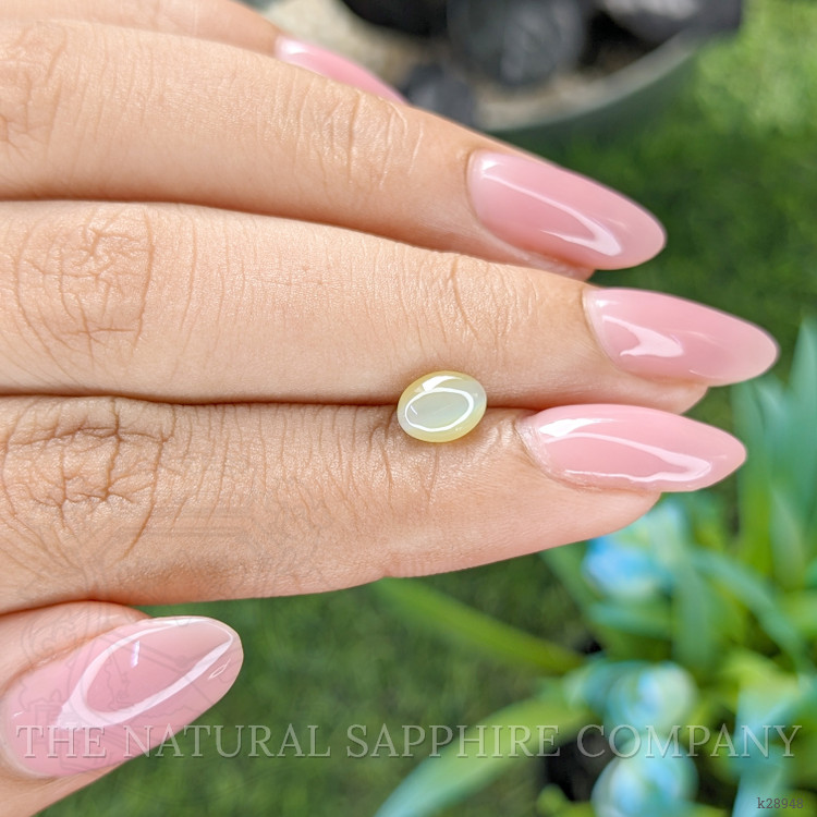 1.37 Ct. Greenish Yellow Cabochon Chrysoberyl from Tanzania