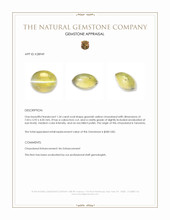 1.54 Ct. Greenish Yellow Cabochon Chrysoberyl from Tanzania Appraisal