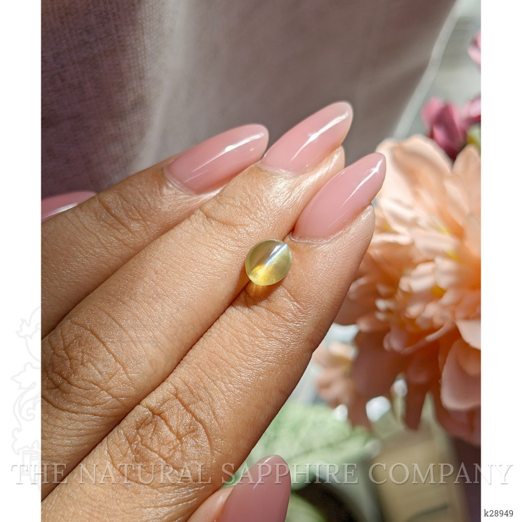1.54 Ct. Greenish Yellow Cabochon Chrysoberyl from Tanzania