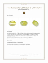 1.77 Ct. Greenish Yellow Cabochon Chrysoberyl from Tanzania Appraisal