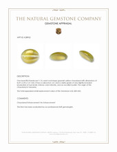 1.76 Ct. Greenish Yellow Cabochon Chrysoberyl from Tanzania Appraisal