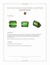 10.91 Ct. Green Tourmaline from Africa Appraisal