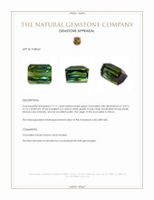 17.11 Ct. Green Tourmaline from Africa Appraisal
