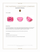 1.02 Ct. Pink Spinel from Tanzania Appraisal