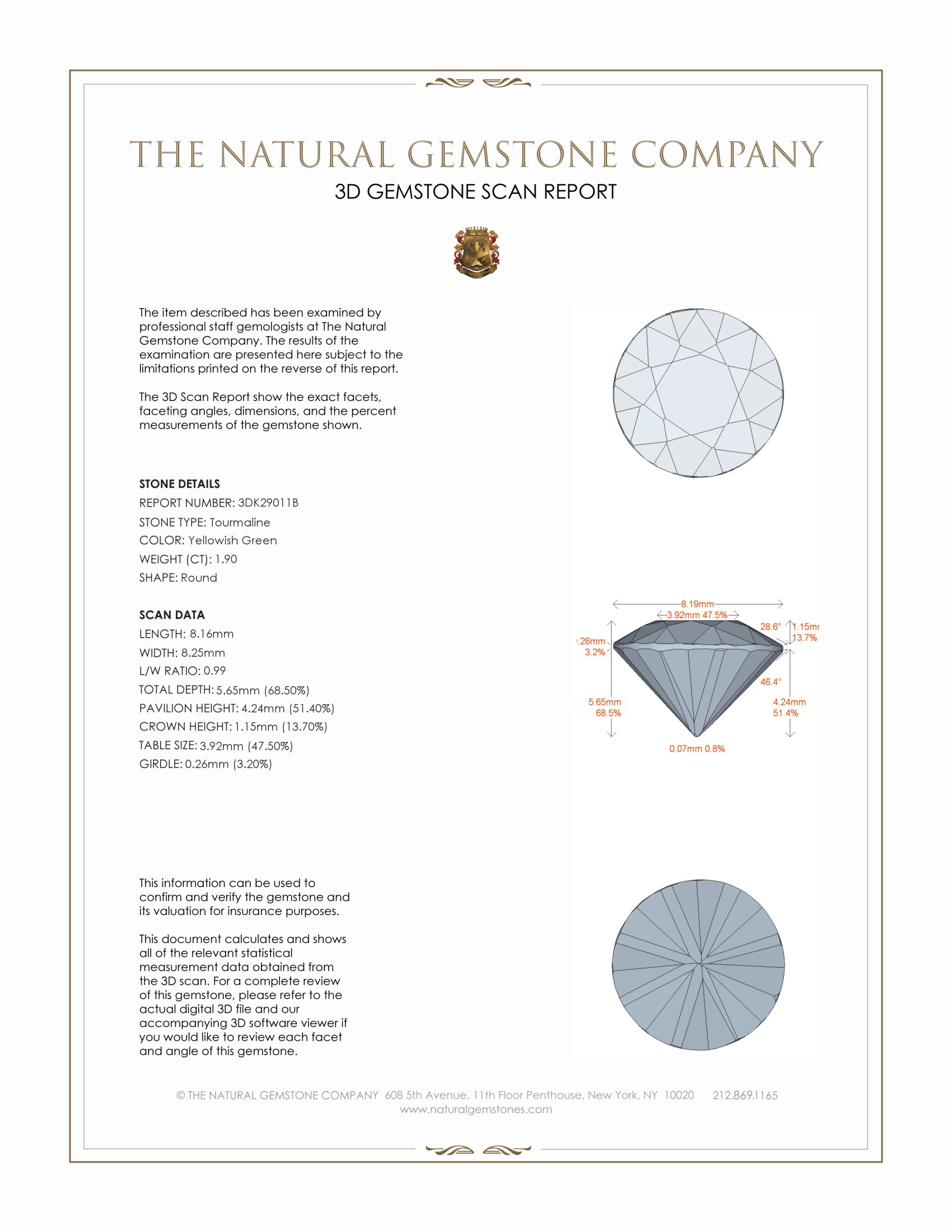 1.90 Ct. Yellowish Green Tourmaline from Brazil