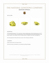17.69 Ct. Yellowish Green Citrine from Madagascar Appraisal