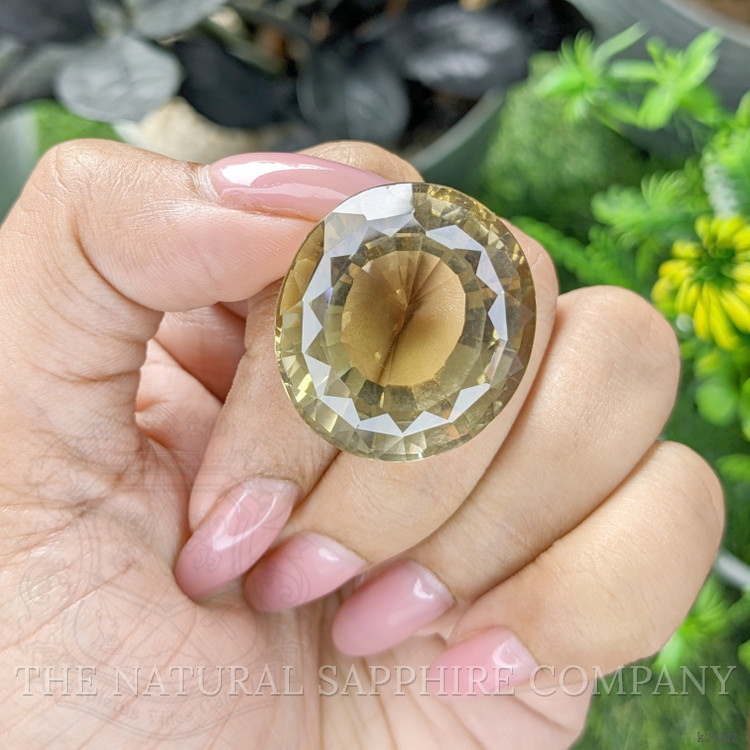 76.16 Ct. Greenish Yellow Citrine from Ceylon (Sri Lanka)
