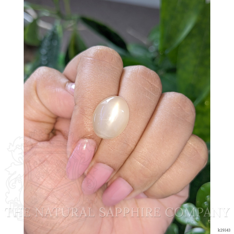 8.83 Ct. Peach Cabochon Moonstone from Ceylon (Sri Lanka)