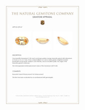 2.28 Ct. Golden Orange Hessonite Garnet Appraisal