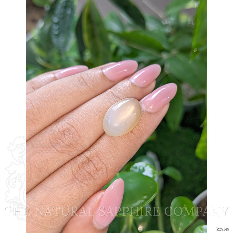 12.61 Ct. Peach Cabochon Moonstone from Ceylon (Sri Lanka)
