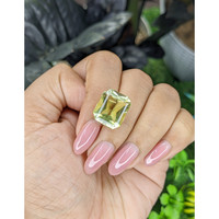 10.98 Ct. Yellowish Green Citrine from Ceylon (Sri Lanka) Life Style
