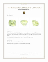 2.65 Ct. Yellowish Green Chrysoberyl from Ceylon (Sri Lanka) Appraisal