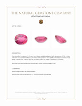 1.13 Ct. Reddish Pink Spinel from Tanzania Appraisal