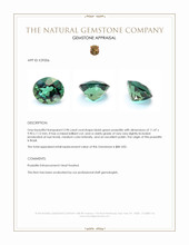 3.98 Ct. Bluish Green Prasiolite from Brazil Appraisal