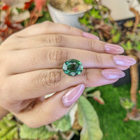 6.58 Ct. Bluish Green Prasiolite from Brazil Life Style