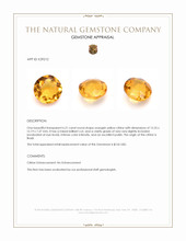 6.21 Ct. Orangish Yellow Citrine from Brazil Appraisal