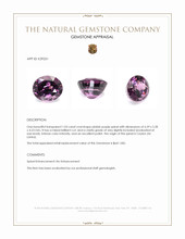 1.03 Ct. Pinkish Purple Spinel from Ceylon (Sri Lanka) Appraisal