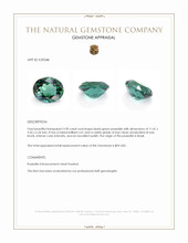 3.90 Ct. Bluish Green Prasiolite from Brazil Appraisal