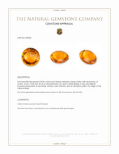 39.84 Ct. Yellowish Orange Citrine from Brazil Appraisal