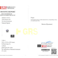 5.46 Ct. Purplish Grey Spinel from Burma (Myanmar) Scan Report