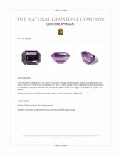 3.44 Ct. Pinkish Purple Garnet from Ceylon (Sri Lanka) Appraisal