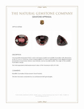 38.56 Ct. Purplish Red Rubellite Tourmaline from Brazil Appraisal