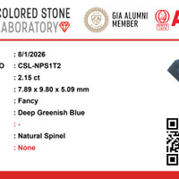 2.14 Ct. Greenish Blue Spinel from Ceylon (Sri Lanka) Pdf