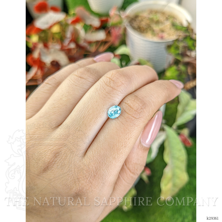 1.24 Ct. Greenish Blue Zircon from Ceylon (Sri Lanka)
