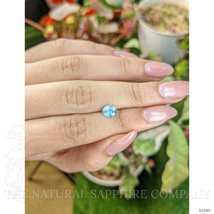 1.24 Ct. Greenish Blue Zircon from Ceylon (Sri Lanka)