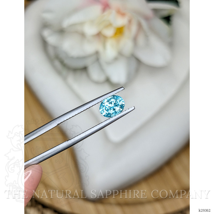 1.25 Ct. Greenish Blue Zircon from Ceylon (Sri Lanka)