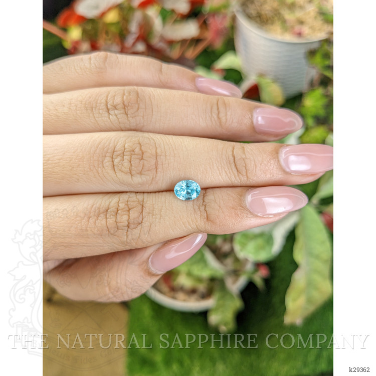 1.25 Ct. Greenish Blue Zircon from Ceylon (Sri Lanka)
