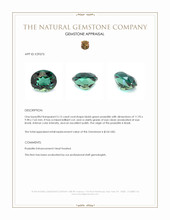 5.15 Ct. Bluish Green Prasiolite from Brazil Appraisal