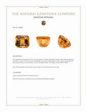 10.70 Ct. Yellowish Orange Citrine from Brazil Appraisal