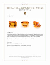 11.58 Ct. Orange Citrine from Brazil Appraisal
