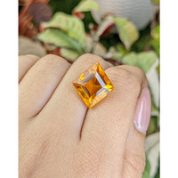11.70 Ct. Yellowish Orange Citrine from Brazil Life Style