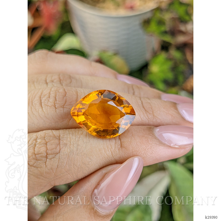 13.05 Ct. Orangish Yellow Citrine from Ceylon (Sri Lanka)