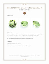 5.94 Ct. Yellowish Green Prasiolite from Brazil Appraisal