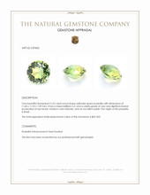 5.23 Ct. Yellowish Green Prasiolite from Brazil Appraisal