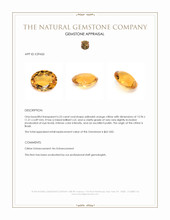 6.23 Ct. Yellowish Orange Citrine from Brazil Appraisal