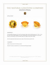 5.26 Ct. Yellow Citrine from Brazil Appraisal